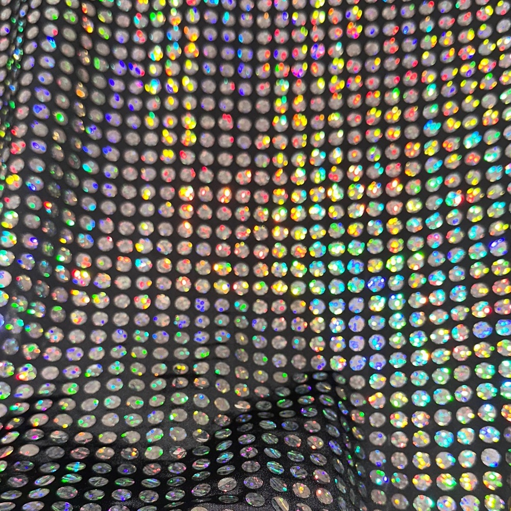 Source Unknown Black And Silver Sequin Blouse - image 6